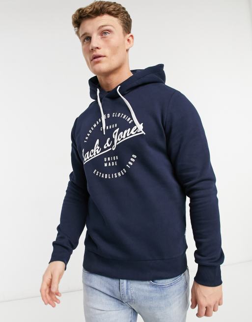 jack and jones logo hoodie