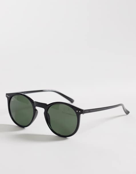 Jack & Jones round sunglasses in black - view 1