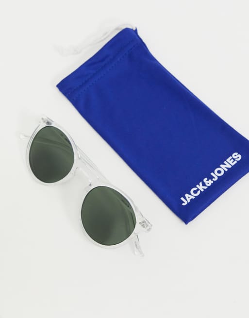 Jack Jones round sunglasses with clear frame