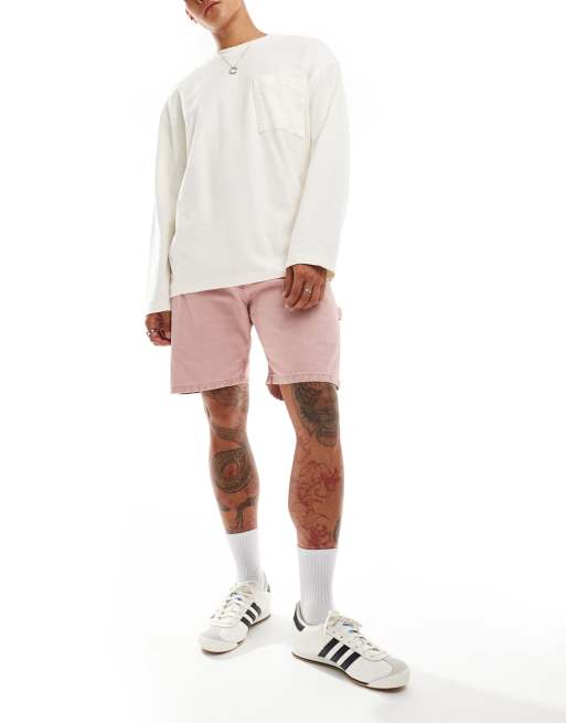 Jack & Jones – Różowe szorty jeansowe baggy typu carpenter 