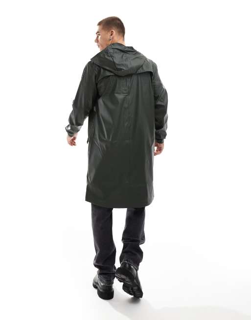 Jack Jones rubberized raincoat in khaki