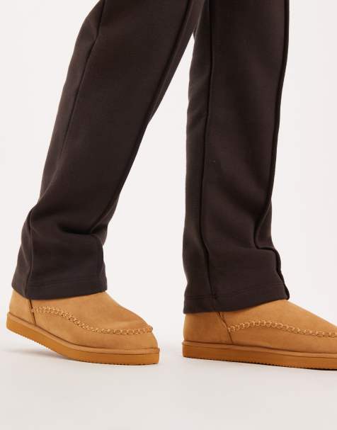 Jack & Jones – Rudobrązowe kapcie do kostki z imitacji zamszu na grubej podeszwie - view 1