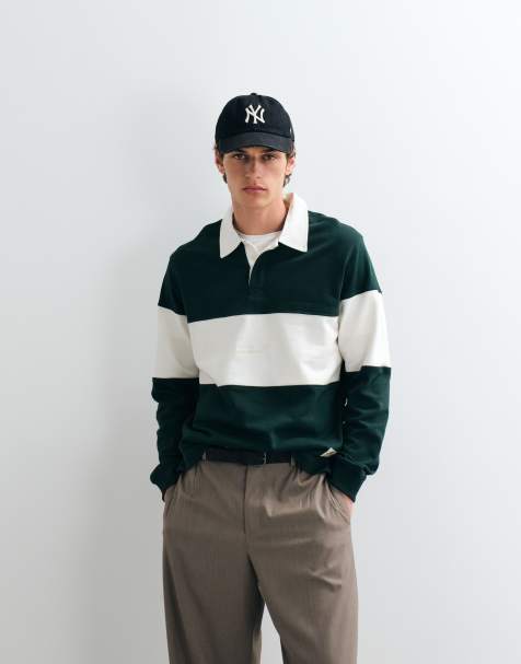 Jack & Jones - Rugby-sweatshirt met kleurvlakken in groen en wit - view 1