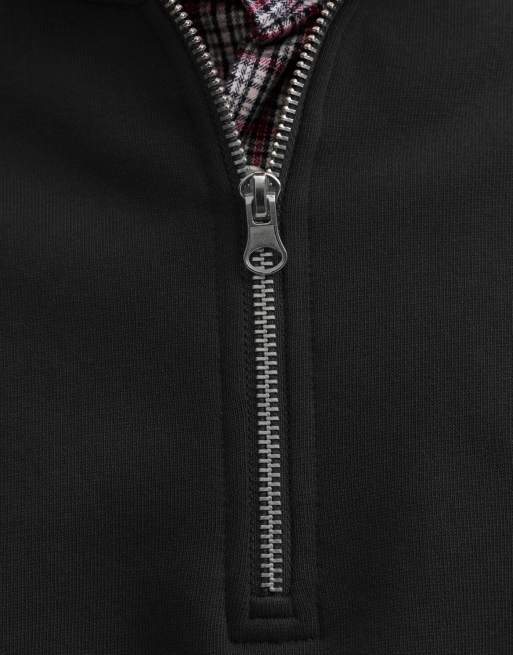 Jack & Jones - Ruimvallend sweatshirt met kwart rits in zwart, 4 van 5