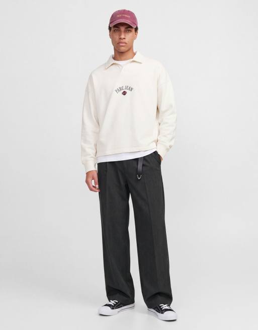 Jack & Jones ruimvallende broek in antracietgrijs gemêleerd, 6 van 7