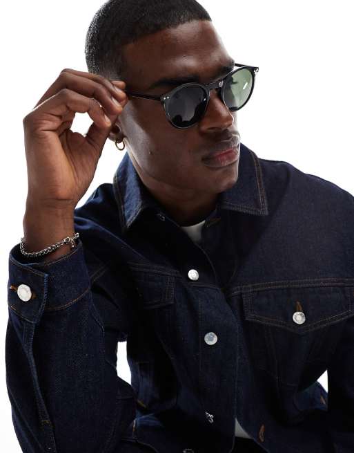 Jack & Jones - Runde solbriller i sort