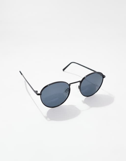 Jack & Jones – Runde Sonnenbrille mit Metallrahmen in Schwarz, 2 von 3