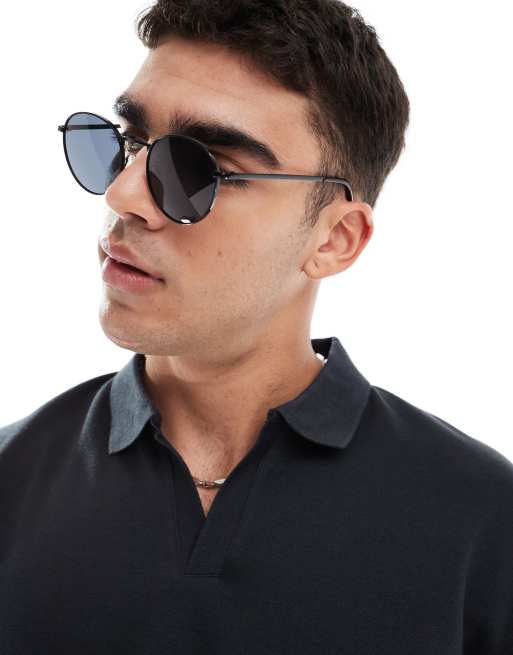 Jack & Jones – Runde Sonnenbrille mit Metallrahmen in Schwarz, 3 von 3