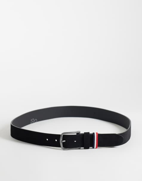 Jack & Jones ruskindsbælte i sort med stribedetalje - view 1