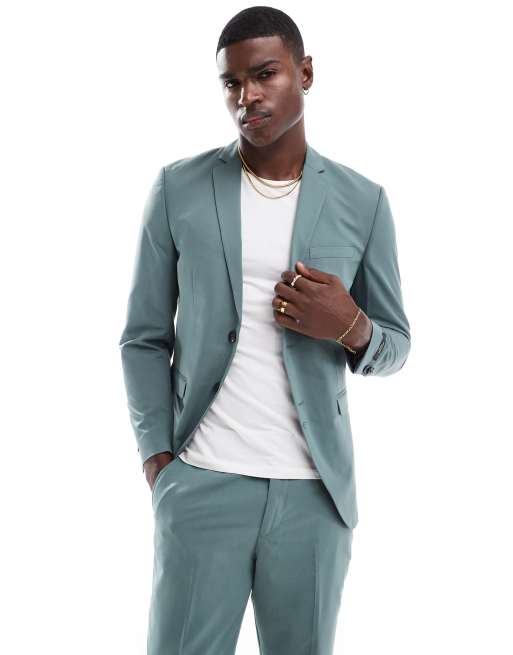 Jack & Jones - Salviegrøn habitjakke i slim fit 