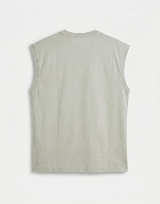 Jack & Jones - Salviegrøn oversized tanktop i firkantet pasform, 7 af 7