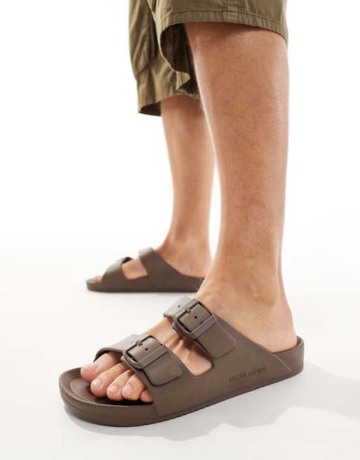 Jack & Jones - Sandalen met voorgevormd voetbed en dubbele bandjes in bruin