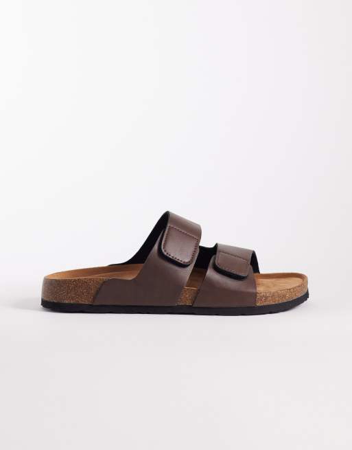 Jack & Jones - Sandalen van imitatiesuède met bandjes in bruin, 3 van 4