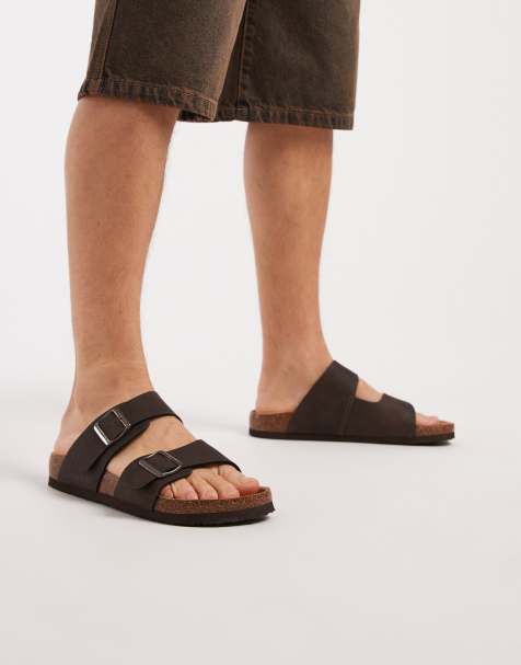 Jack & Jones - Sandalen van zacht imitatiesuède in bruin - view 1