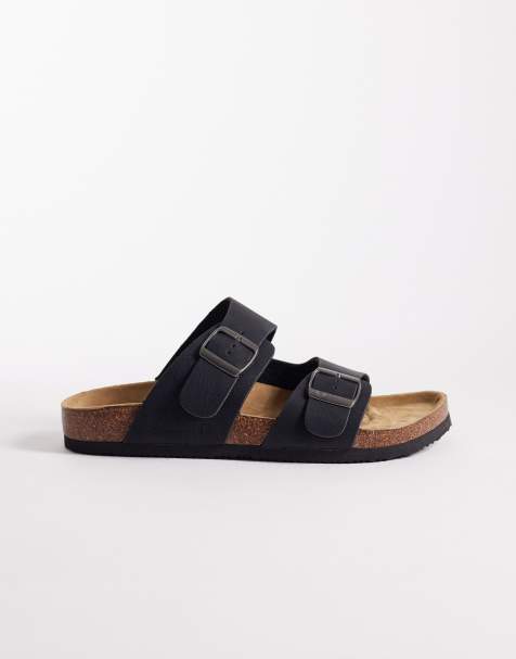 Jack & Jones - Sandalen van zacht imitatiesuède in zwart - view 1