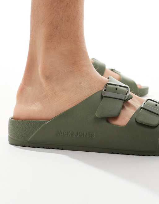 Jack & Jones - Sandales moulées à deux brides - Kaki, 3 de 4