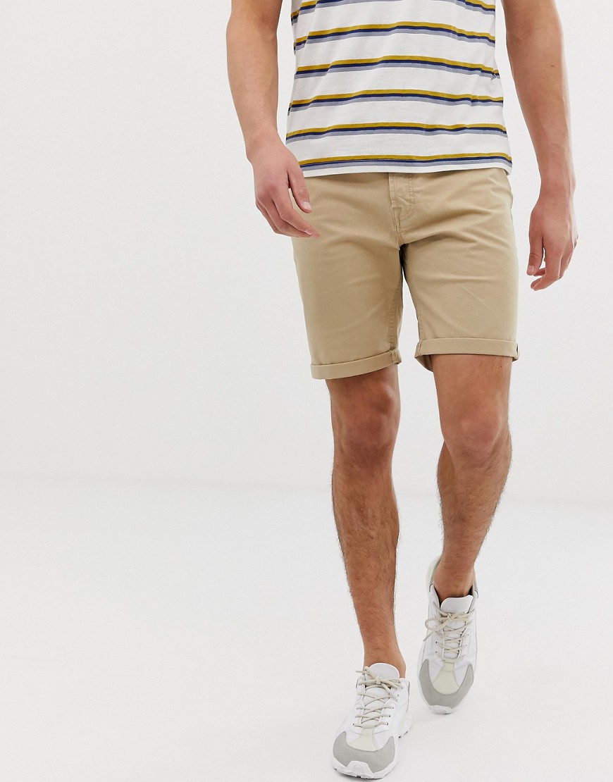 Jack & Jones – Sandfärgade shorts med 5 fickor-Beige