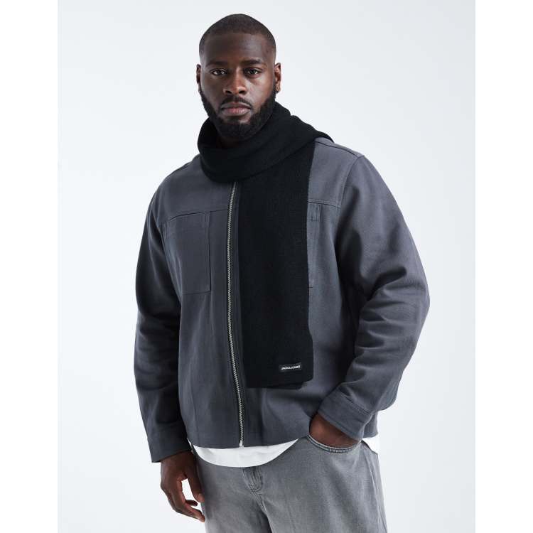 antwort fleece scarf ブラック Faux Fur Scarf With Hidden Zipper Pocket For Cell Phone and