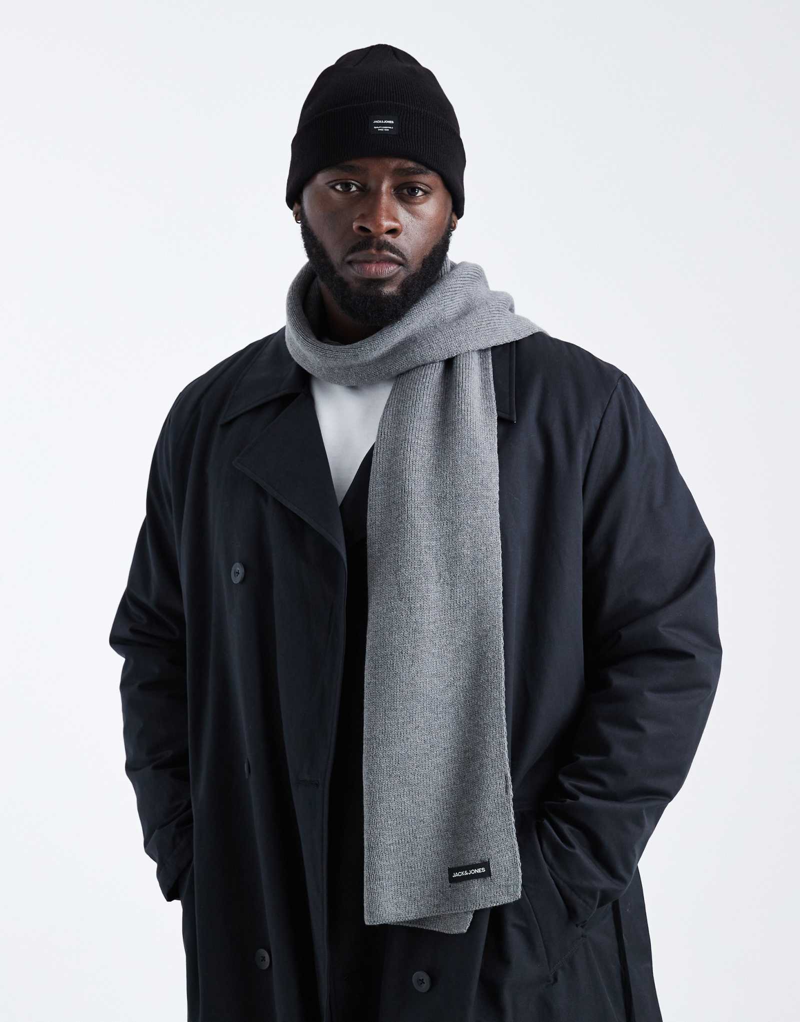 Шарф Jack &Jones серого цвета