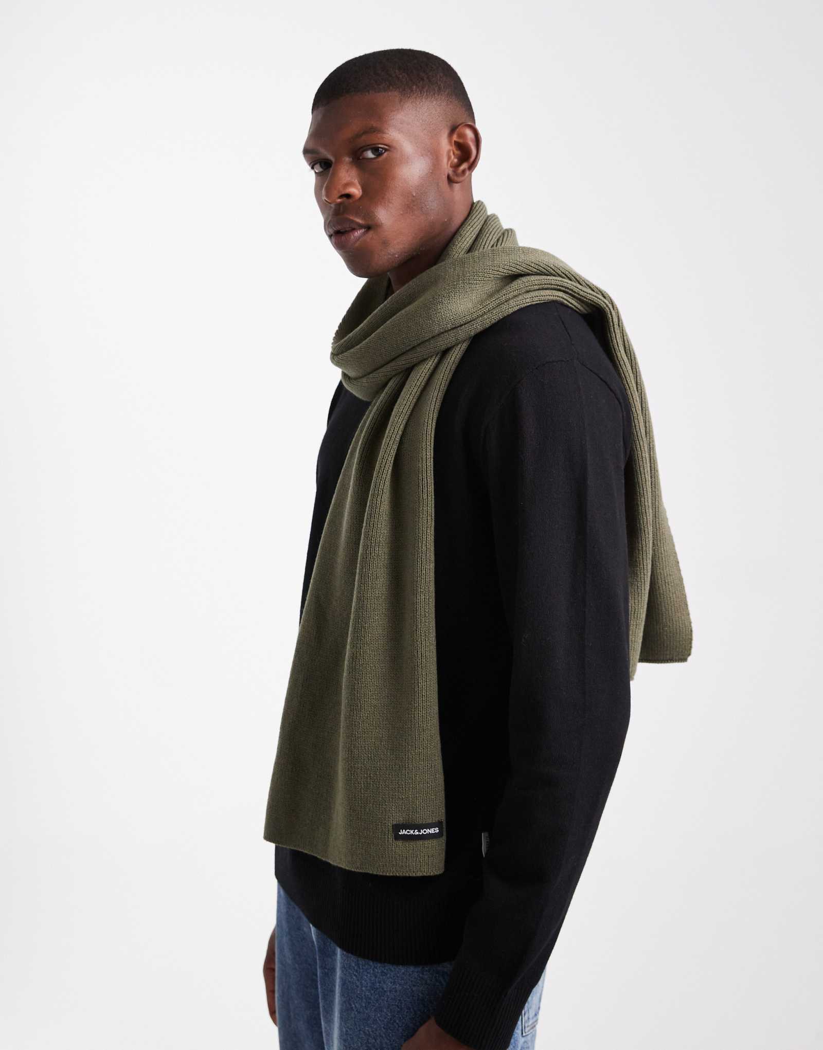 Шарф Jack &Jones цвета хаки