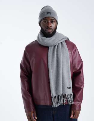 Jack & Jones Scarf With Tassel In Gray