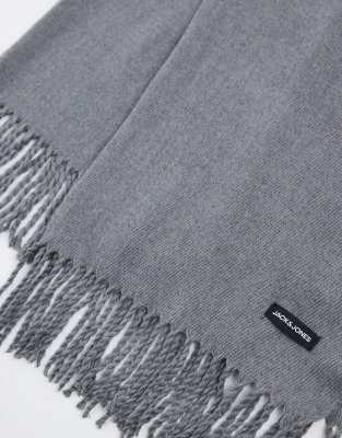 Jack & Jones Scarf With Tassel In Gray