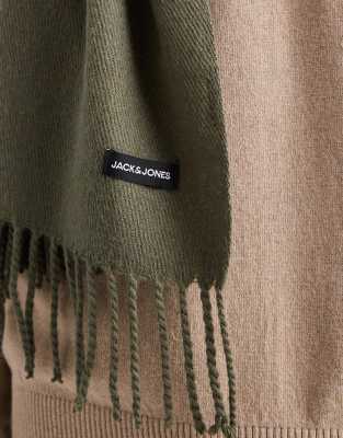 Jack & Jones Scarf With Tassle In Green