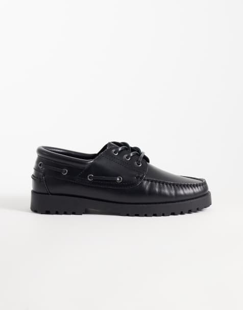 Jack & Jones - Scarpe da barca in pelle nere - view 1
