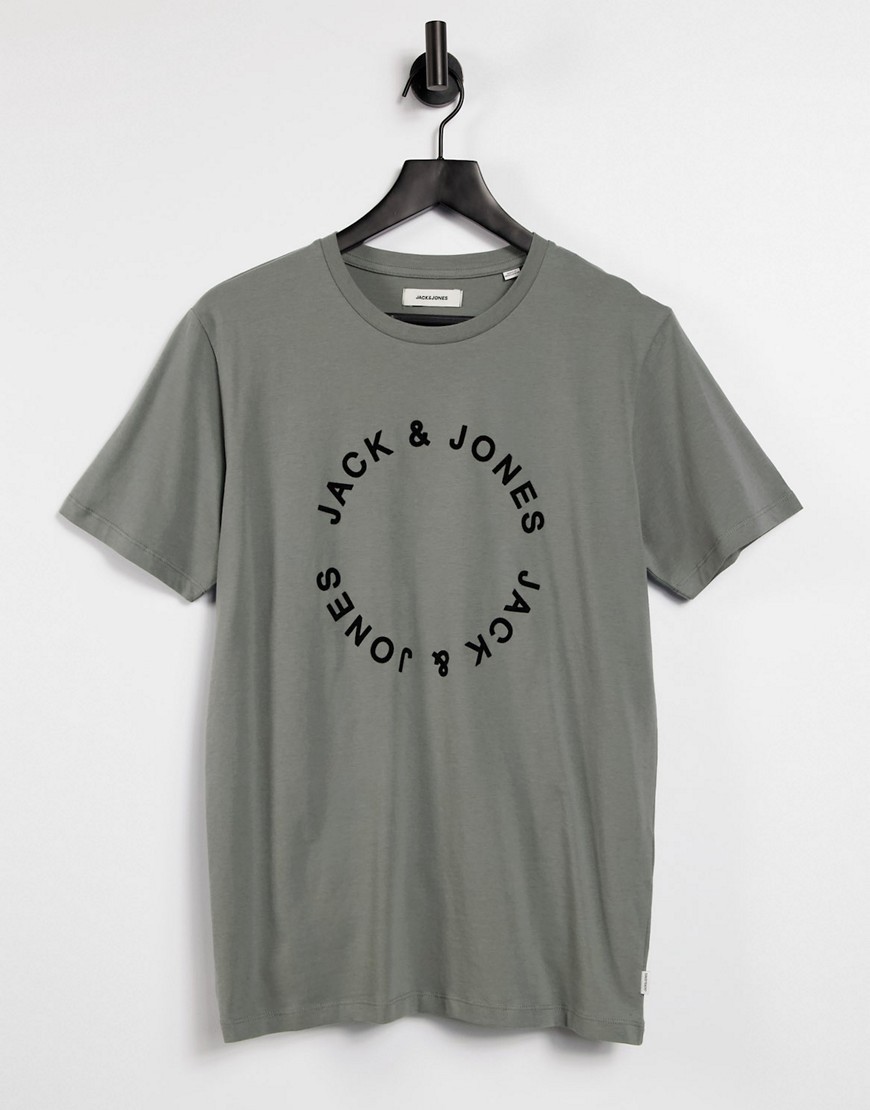 Jack & Jones – Schlichtes T-Shirt mit Logo in Salbeigrün