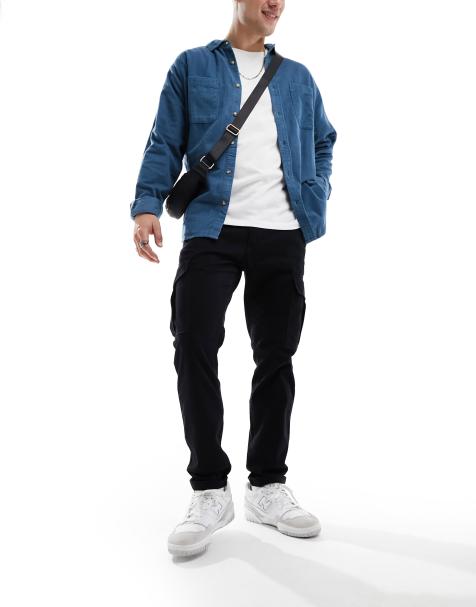 Jack & Jones – Schmal geschnittene Cargohose in Schwarz - view 1