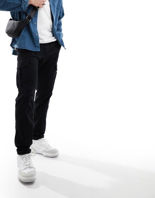 Jack & Jones – Schmal geschnittene Cargohose in Schwarz, 5 von 5