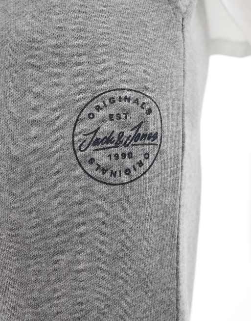 Jack & Jones – Schmal geschnittene Jogginghose in Hellgrau meliert, 4 von 5