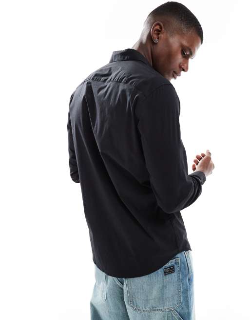 Jack & Jones – Schmal geschnittenes Hemd in Schwarz, 3 von 4
