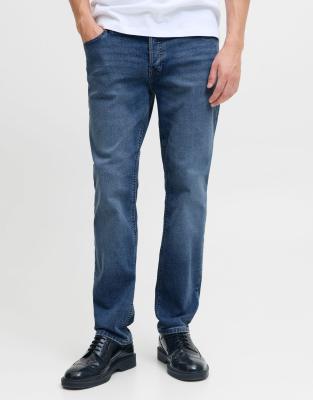 Schmal und gerade geschnittene Jeans aus blauem Denim Blau W27 L32