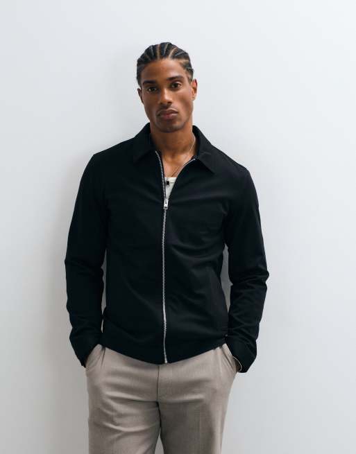 Jack & Jones schmale Smart-Jacke mit doppeltem Reißverschluss in Schwarz, 5 von 5