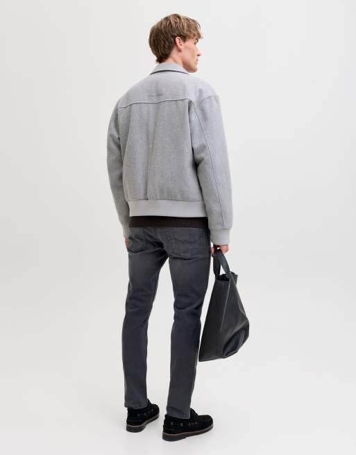 Jack & Jones – Schmale Straight-Fit-Jeans aus Denim in Schwarz, 2 von 5