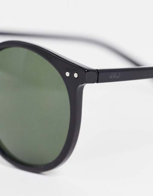 Jack & Jones – Schwarze Sonnenbrille mit runden Gläsern, 3 von 4