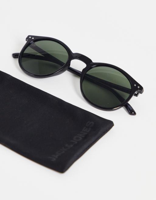 Jack & Jones – Schwarze Sonnenbrille mit runden Gläsern, 4 von 4