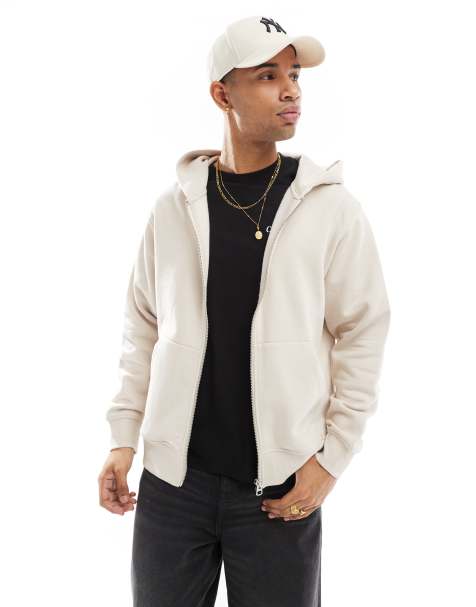 Jack & Jones – Schwere Oversize-Kapuzenjacke in Cremeweiß, 400 g/m² - view 1