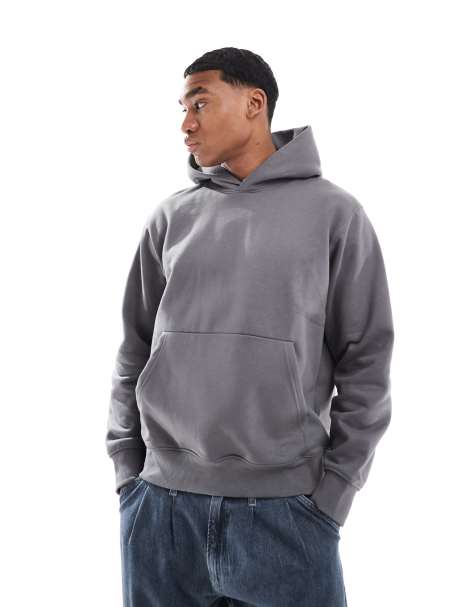 Jack & Jones – Schwerer Oversize-Kapuzenpullover in Dunkelgrau, 400 g/m² - view 1