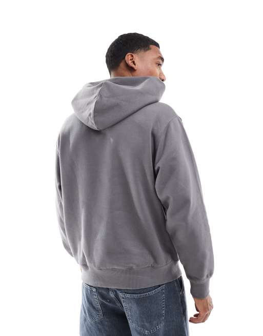 Jack & Jones – Schwerer Oversize-Kapuzenpullover in Dunkelgrau, 400 g/m², 3 von 4