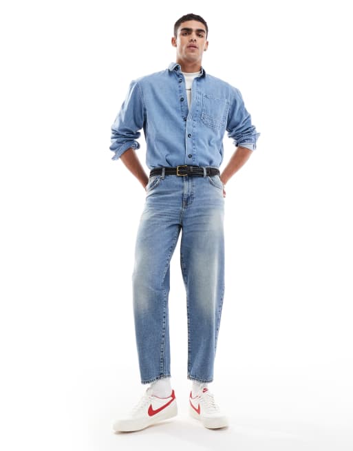 Jack & Jones – Schweres Oversize-Jeanshemd in verwaschenem Vintage-Blau , 2 von 4