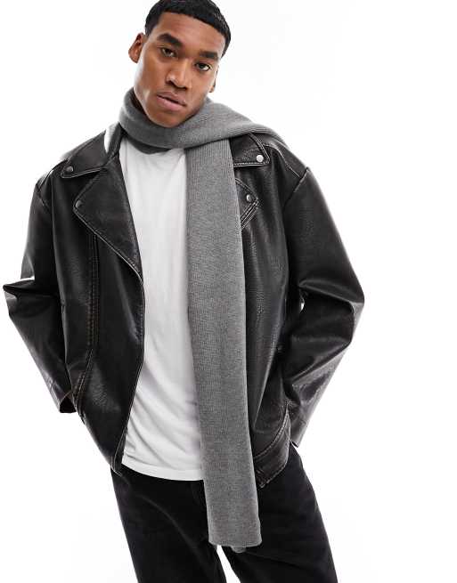 Jack & Jones - Sciarpa in maglia grigia