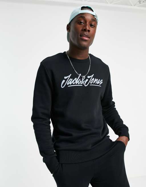 Jack and jones black sweatshirt hot sale