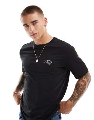 script logo t-shirt in black