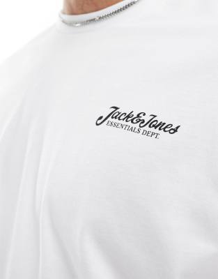 Jack & Jones Script Logo T-shirt In White