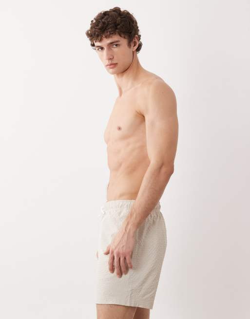 Jack & Jones – Seersucker-Badeshorts in Cremeweiß, 3 von 5