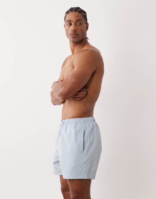 Jack & Jones – Seersucker-Badeshorts in Hellblau, 3 von 5