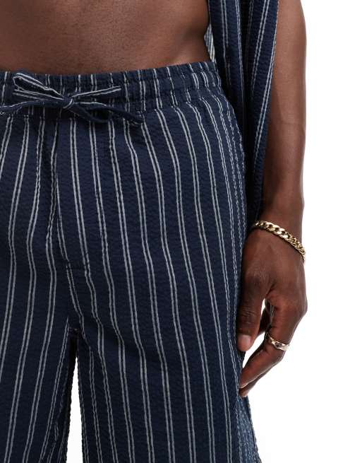Jack & Jones seersucker shorts in navy stripe (part of a set), 2 of 5