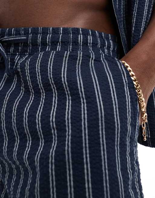 Jack & Jones seersucker shorts in navy stripe (part of a set), 4 of 5